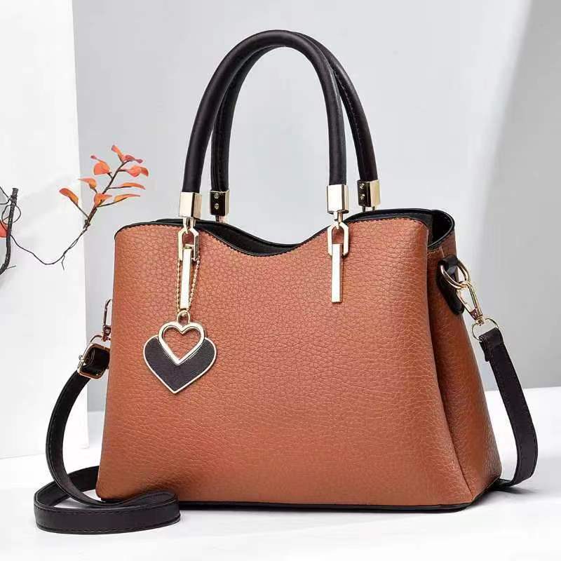 Fashion Middle-aged Shoulder Handbag Crossbody Women's Bag Litchi Bay Pattern