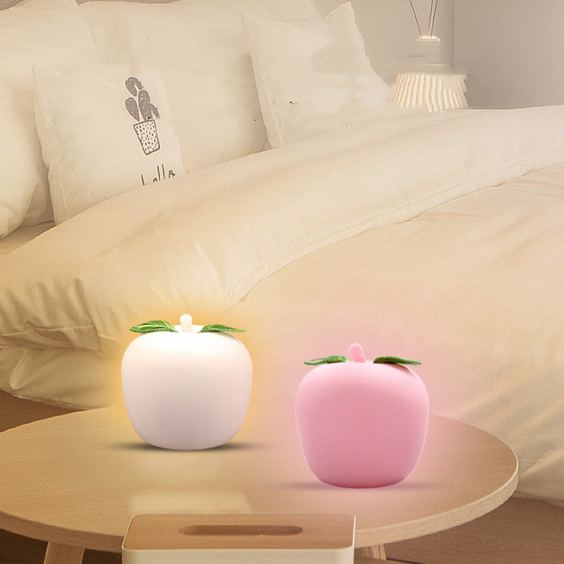 Cartoon Lovely Bedroom Colorful Apple Small Night Lamp Eye Protection