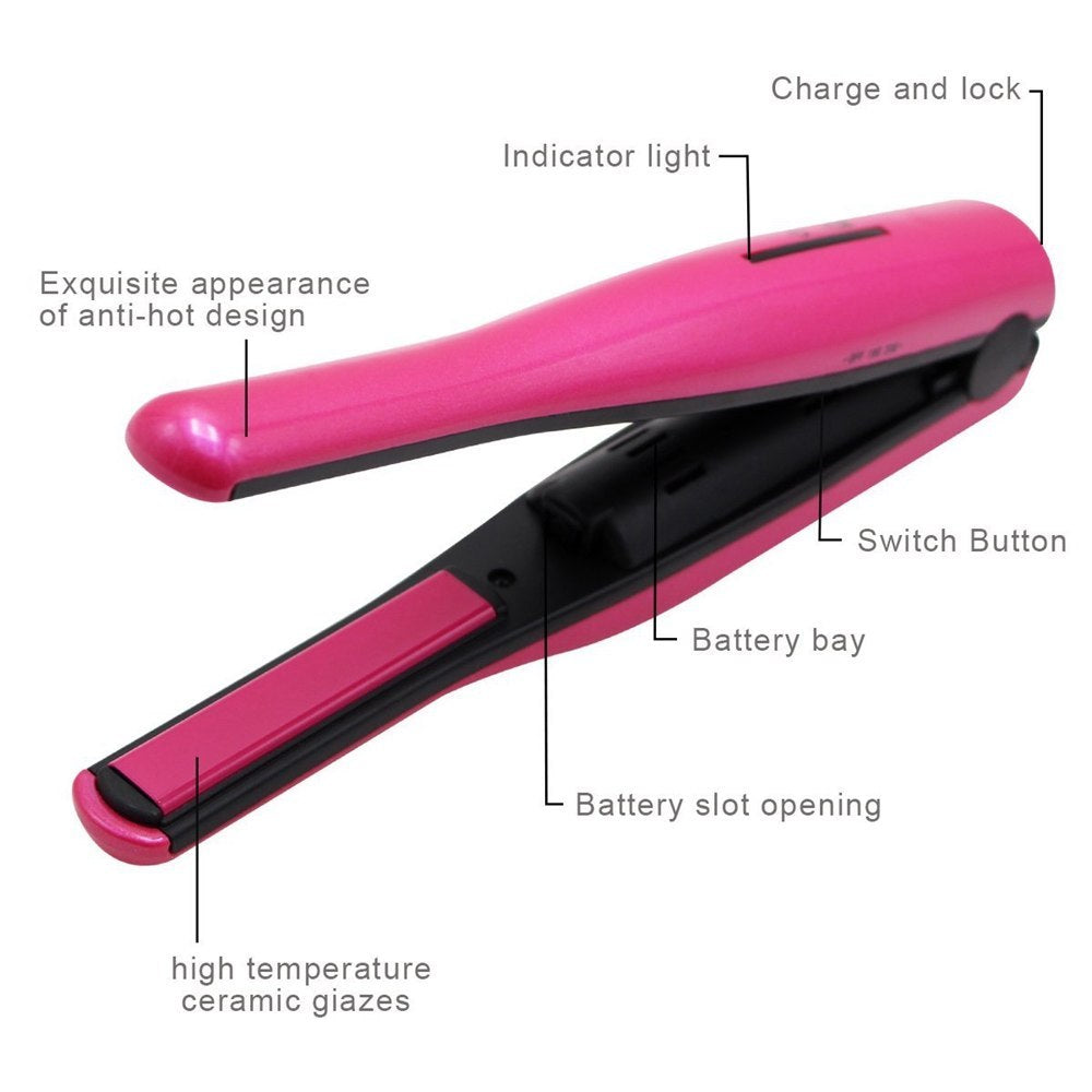 USB wireless charging mini portable straight hair clip bangs ceramic straightening plate hair straightener