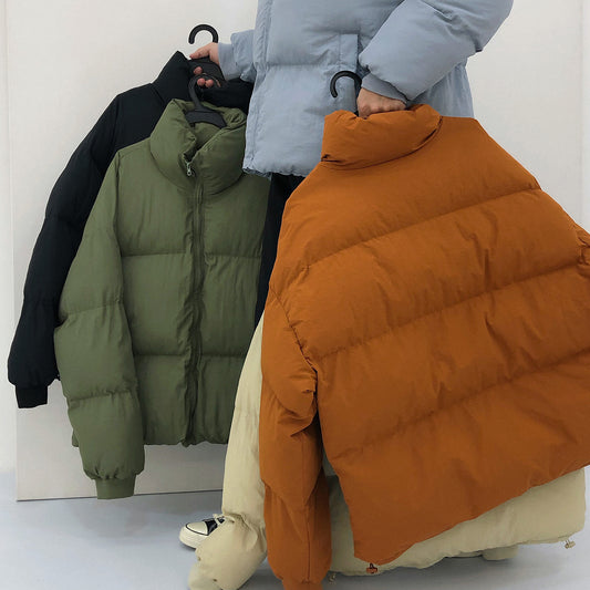 Winter Bread Clothes Simple Couple Loose Cotton Coat Cotton Coat Jacket Men