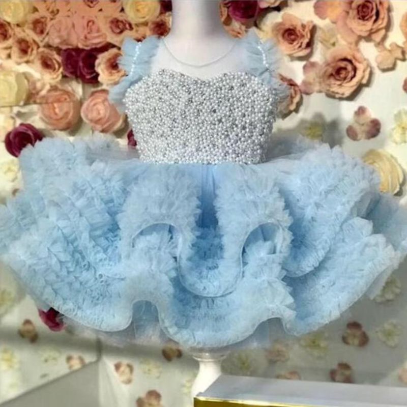 Baby Girl One Year Old Dress Birthday Princess Dress Piano Playing Tulle Tutu