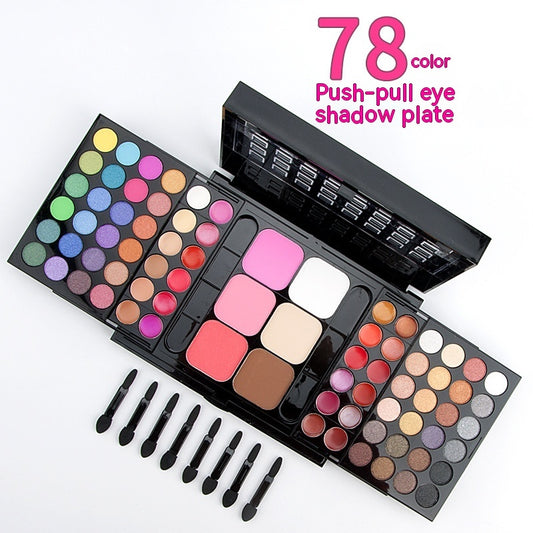 78 Colors Makeup Set 78 Colors Eye Shadow Blush Lip Gloss Makeup Combination Shading Powder Lipstick Eye Shadow Plate Set