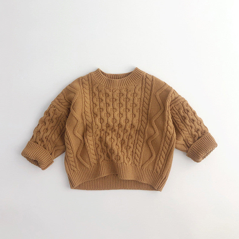 Children's Fashionable Retro Pullover Knitting Fried Dough Twist Sweater