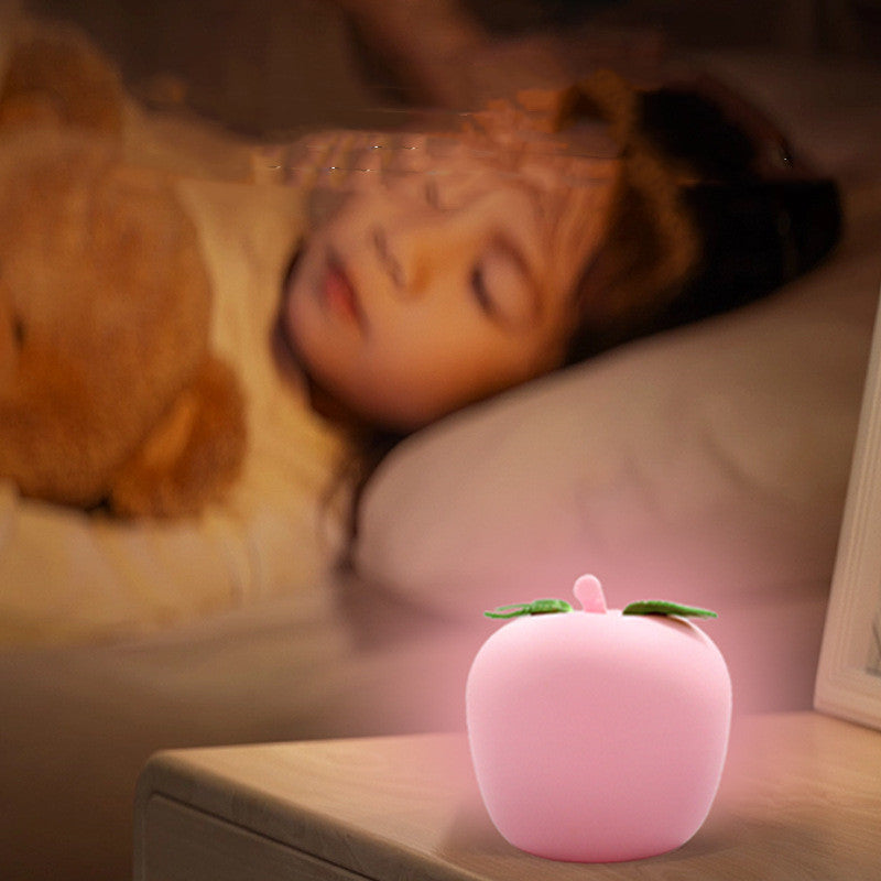 Cartoon Lovely Bedroom Colorful Apple Small Night Lamp Eye Protection