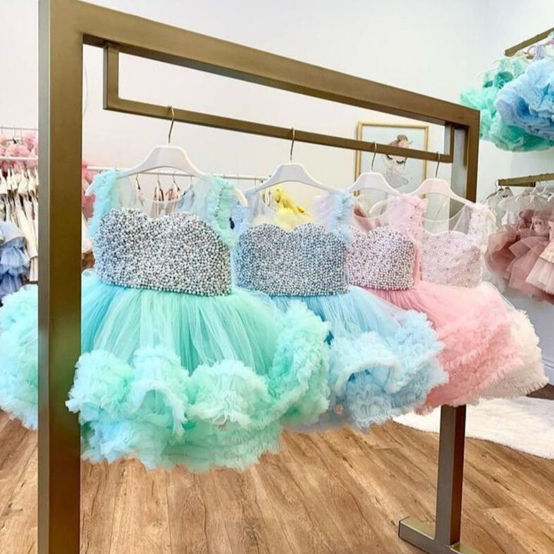 Baby Girl One Year Old Dress Birthday Princess Dress Piano Playing Tulle Tutu