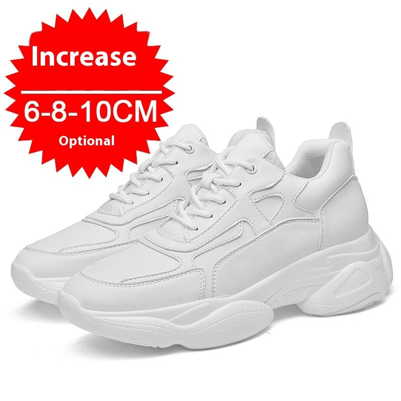 Invisibly Heightened Shoes 10CM White Shoes Heightened Sneakers