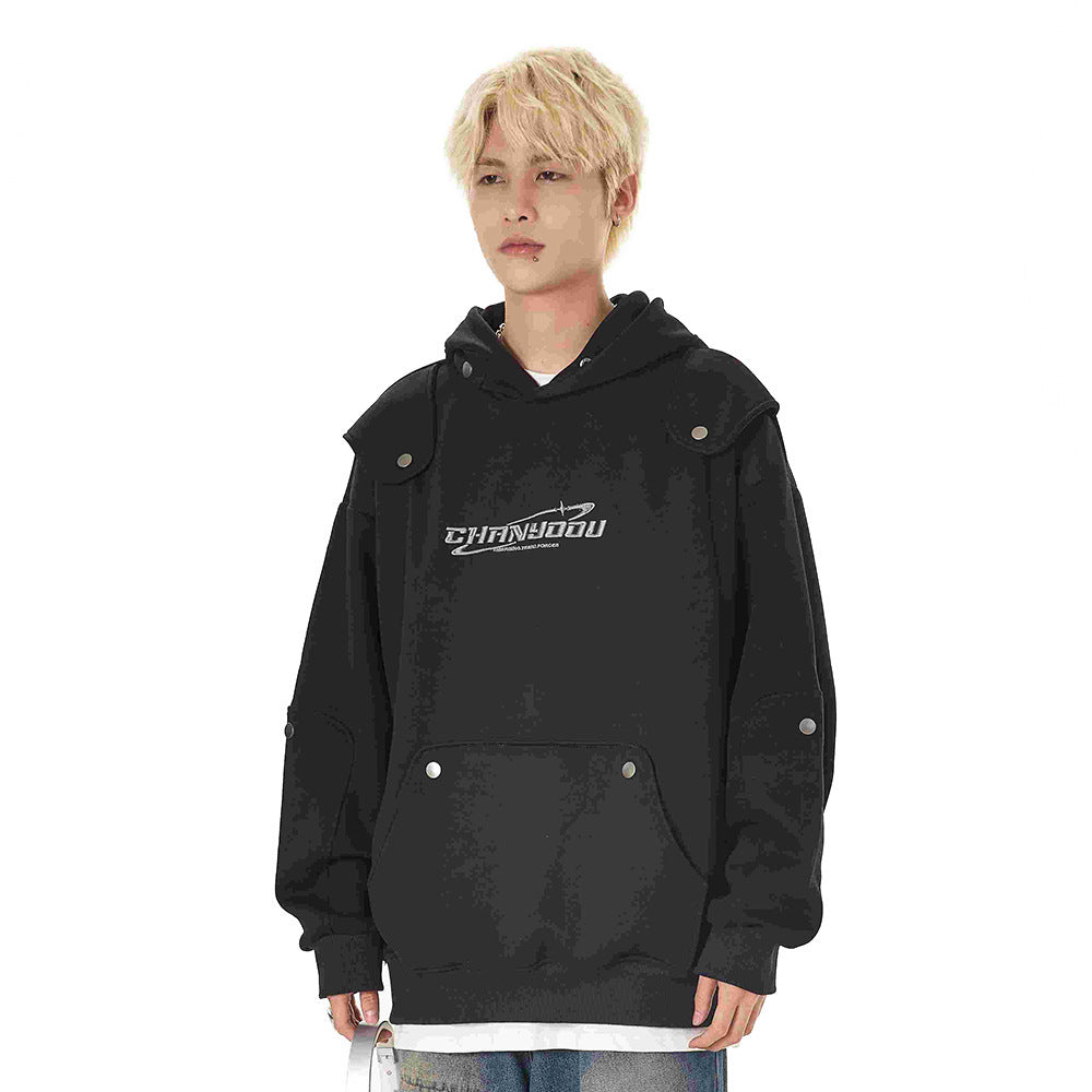 Men's Loose Pullover Personality Printed Hoodie