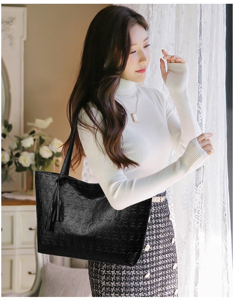 Fashion Large Capacity One-shoulder Tote Women's Bag Versatile Crossbody Solid Color