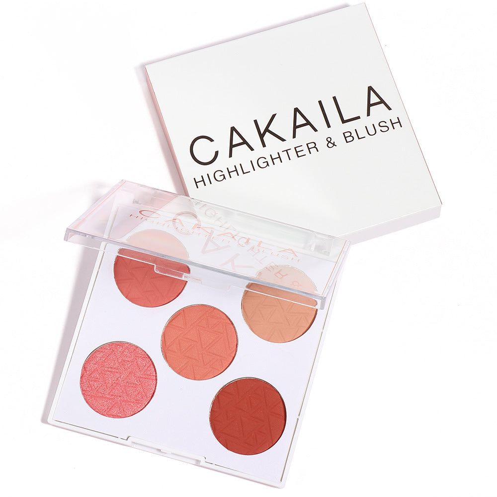 Five-color Matte Pearl Rouge Blush Palette