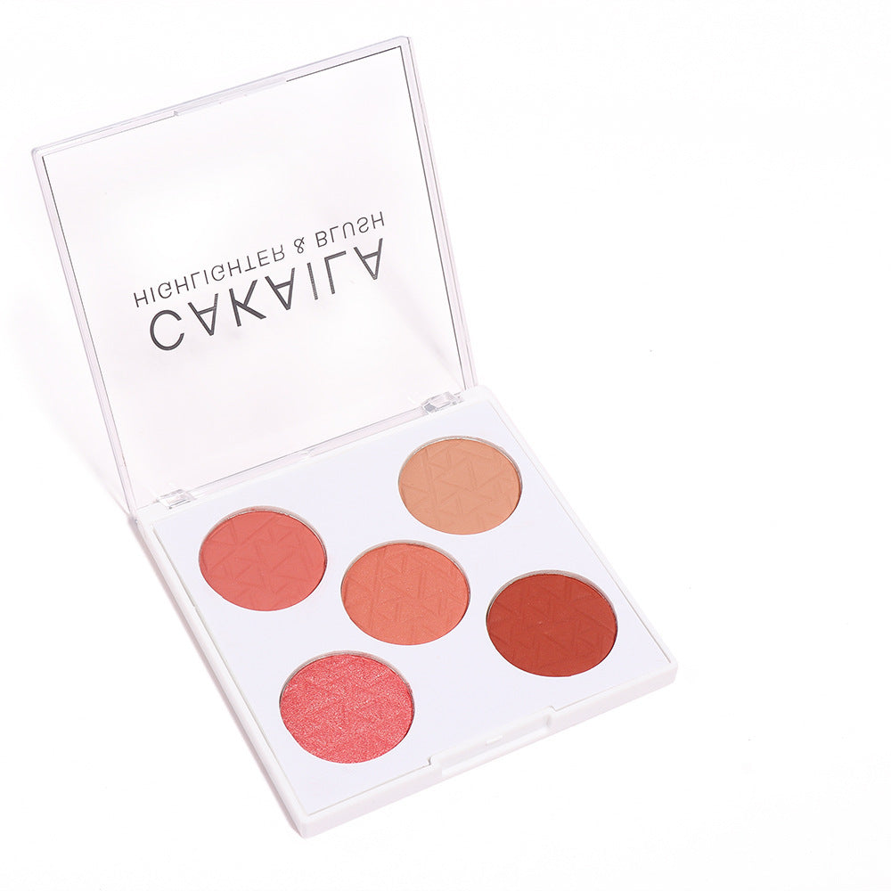 Five-color Matte Pearl Rouge Blush Palette