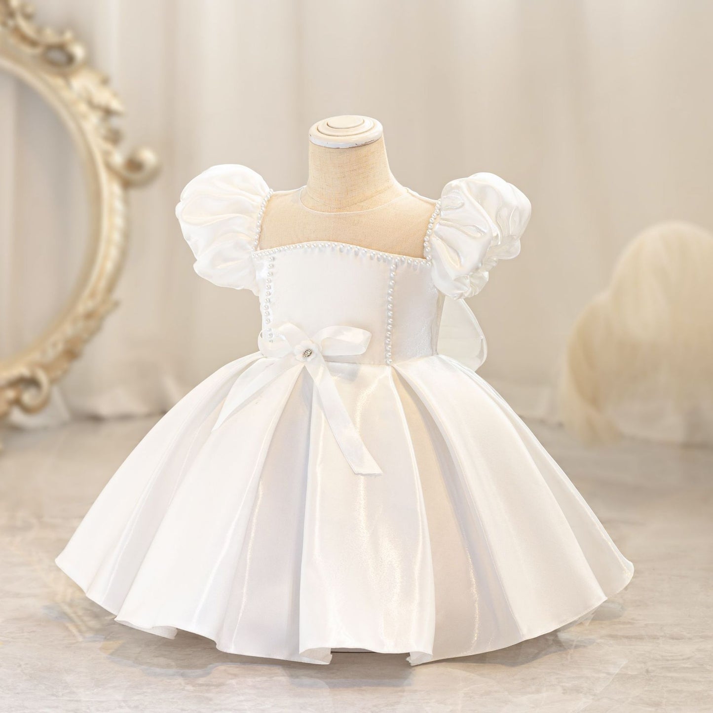 Children's Bow Puff Sleeve Princess Dress