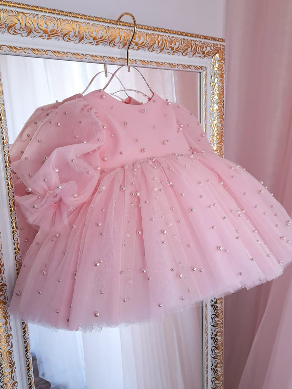 Host Costume For Piano Performance Flower Girl Puffy Gauze Princess Dress