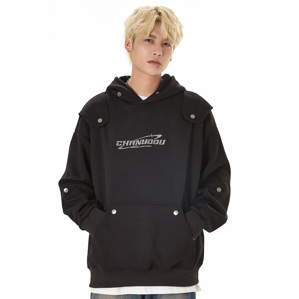 Men's Loose Pullover Personality Printed Hoodie